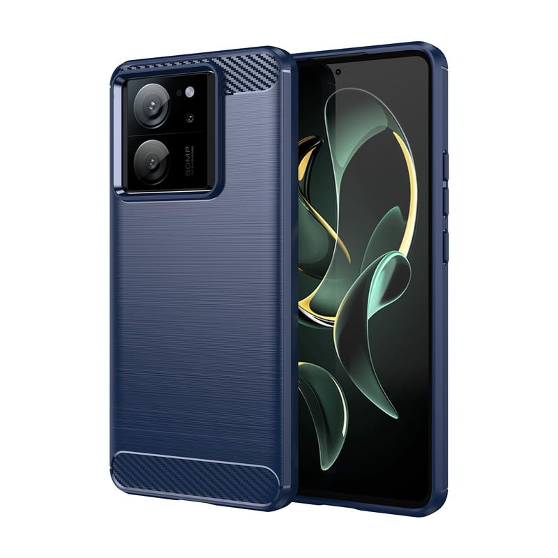 Image of Hybrid Carbon Fiber Back Case for Xiaomi Mi 13T / Mi 13T Pro (Blue)