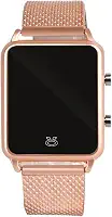 Relógio Digital LED à Prova D'Água Dourado Feminino Banhado Inox Qualidade Premium Pulseira Silicone Ajustável Presente Mulher