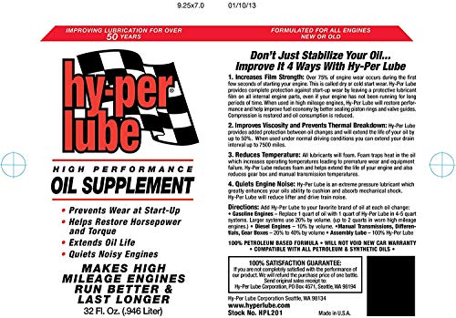 Rislone Hy-Per Lube Hpl201 High Performance Oil Supplement - 32 Oz,1 Quart #TOP1