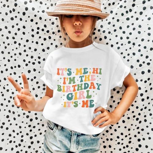 Image of GLIGLITTR Birthday Girl Shirt Its Me Hi Im The Birthday Girl Its Me Kids Birthday Party Tshirt Girls Bday Outfits Tops 5-12Y