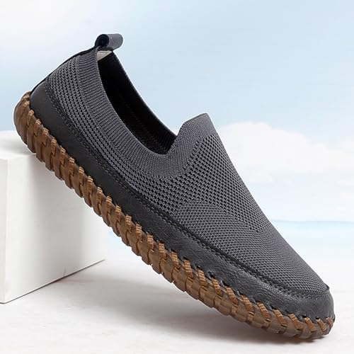Men's Mesh Walking Shoes Slip-On Loafers with Comfort Soft Rubber Sole Breathable Knit Casual Driving Shoes4