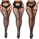 BDSMYEE Sexy Strumpfhosen 3 Set für Frauen,Netz Strumpfhose Ouvert für Damen Bodystocking Ouvert Dessous Sexy Outfit für Damen (7510+7511+7516)