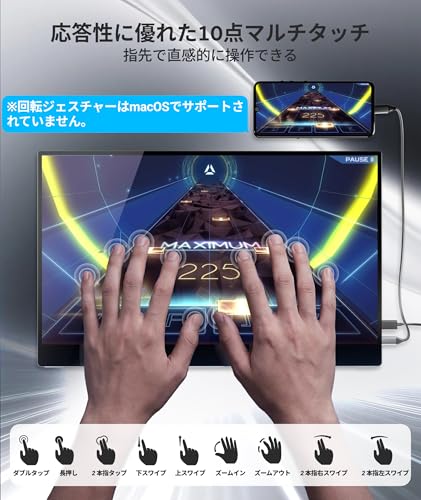 Amazon.co.jp: Ingnok モバイルモニター 15.6インチ タッチパネル 10点