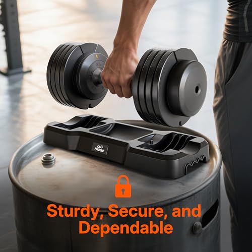 Image of FLYBIRD DB2 Adjustable Dumbbell Set, 55LB /110LB Option, 5-in-1 Quick Adjustable Weights with Storage Box and Non-Slip Handle, Weight Set for Home Gym Exercise Fitness, Full Body Workout for Men & Women