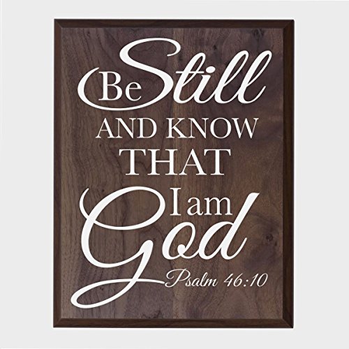 LifeSong Milestones Be Still and Know That I am God Family Wedding Anniversary Housewarming Gift for Husband Wife Parents, New Home Christian Gift Ideas 12 Inches w X 15 Inches (Walnut)