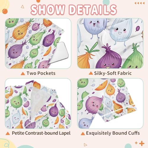 senya Colorful Fig Satin Summer Pajama Sets Silk Short Sleeve Button Down Sleepwear3