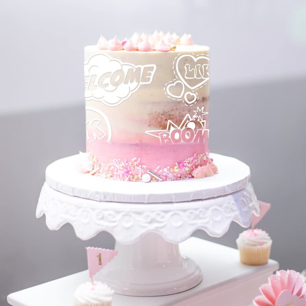 16 Stück Tortenschablonen Set - Cake Stencil Für Kuchen Dekoration
