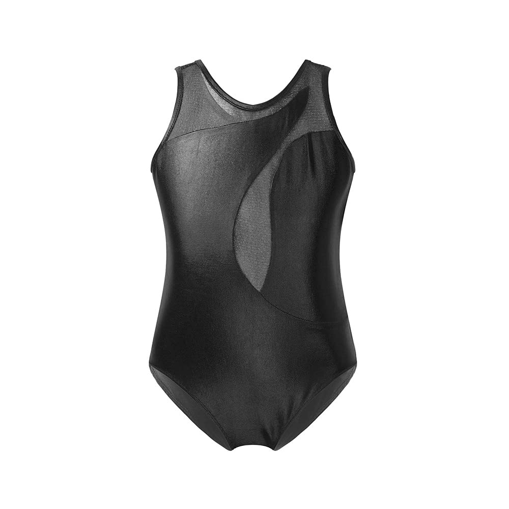 Justaucorps de danse fille asymétrique sans manches pour gymnastique artistique confortable