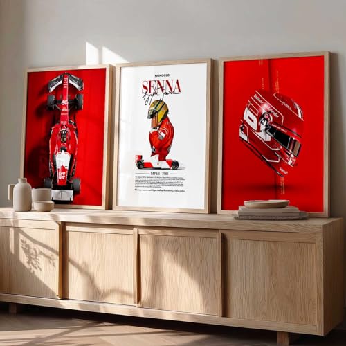Image of walllane Big Formula 1 Framed Posters Gift Items for Boys Room Wall Decoration Bedroom Living Room Office Studio Decor | Car Poster Frame for Wall Decor Set Of 3 Size (19x25 inch)