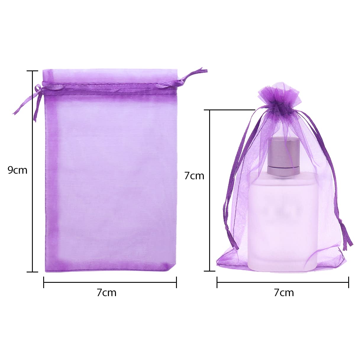 Bolsa de Organza Morado oscuro 7x9cm 100PCS Leeyunbee para Regalo Joyas Dulces