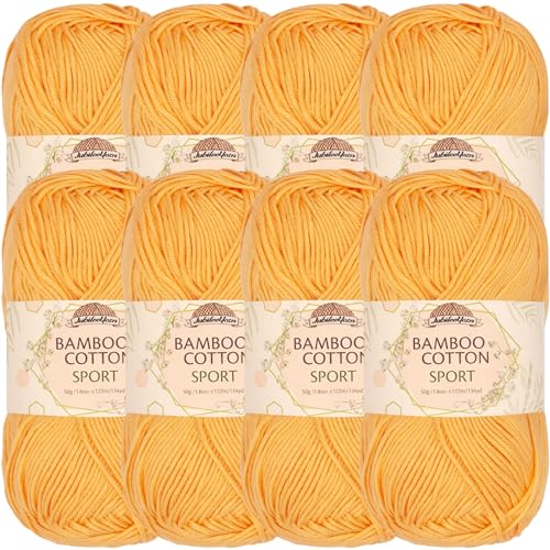 Image of JubileeYarn Bamboo Cotton Sport Yarn - 50g /Skein - Summer Sun - 8 Skeins