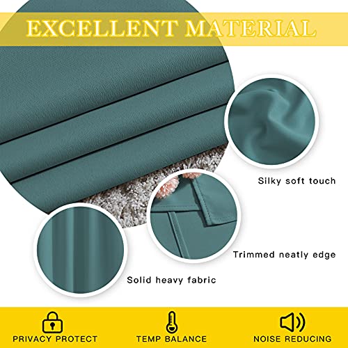 NICETOWN Blackout Room Darkening Window Curtain - Thermal Insulated Solid Grommet Blackout Curtain/Drape for Living Room/Villa (Sea Teal, Single Panel, 80 by 108-inch)