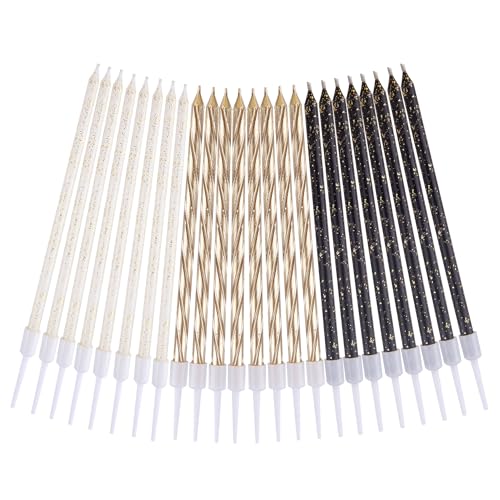 Phd Cake Gold, Black, White Long Thin Birthday Candles thumb #4