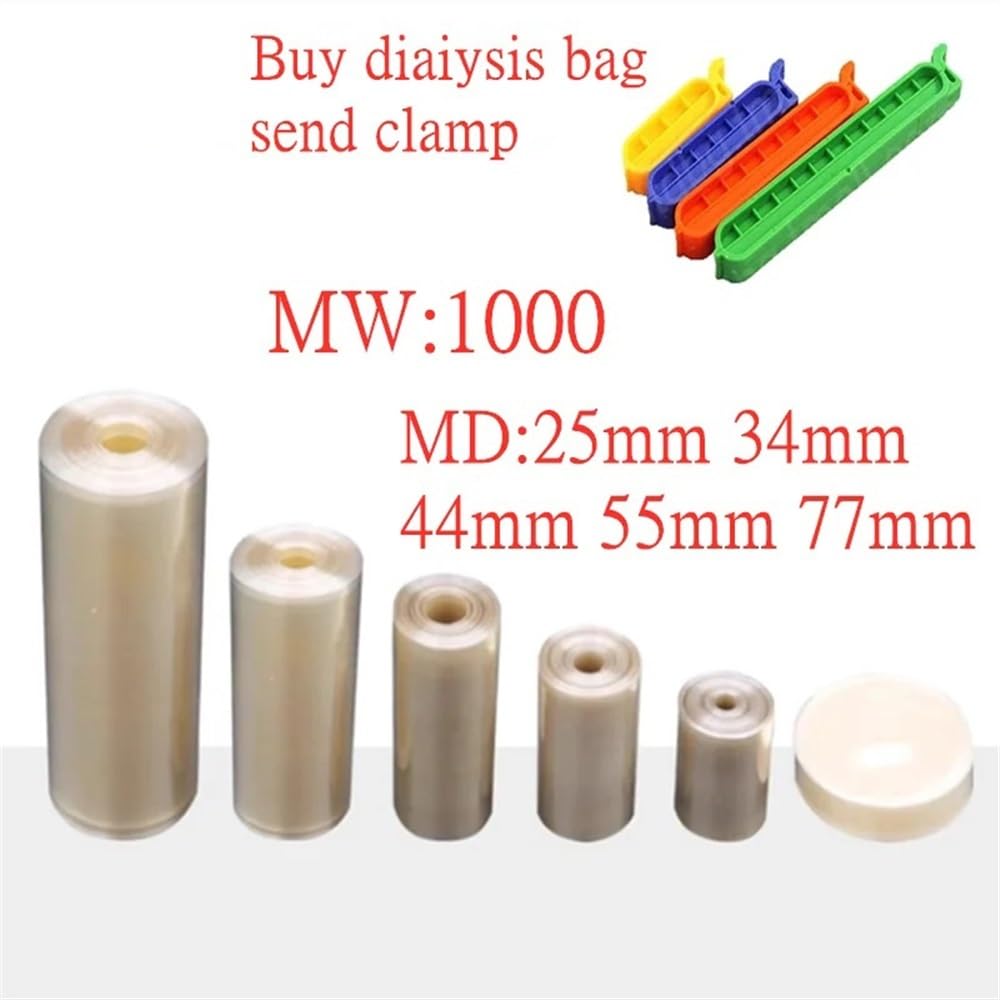 Tubo de celulosa regenerada MW1000 de laboratorio de 1 o 5 metros, tubo de diálisis MD25/34/44/55/77 mm(MD34 1meter)