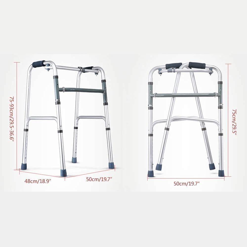 Ausilio per la deambulazione con rollator, Walker, Walker Standard Walkers 8-Velocità Regolazione Camminata Mobilità Ausilio Pieghevole Doppia Modalità Viaggio Riabilitazione Walker