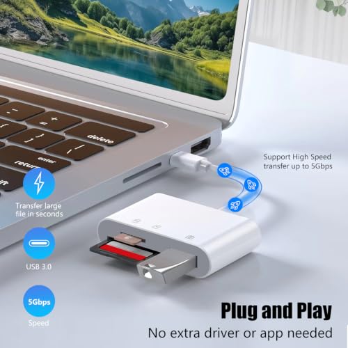 GOLDYIPE USB-C 3-in-1 SD/MicroSD Card Reader w/ USB 3.0 Port (iPhone, iPad, Mac & Android) - image 3