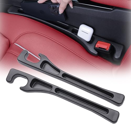 KASHENGMK No Drop Seat Guard, Car Seat Gap Filler, Car Seat Gap Organizer, Car Seat Crevice Blocker Stop Things from Dropping, Compatible with All Cars (Black /1 Pair)