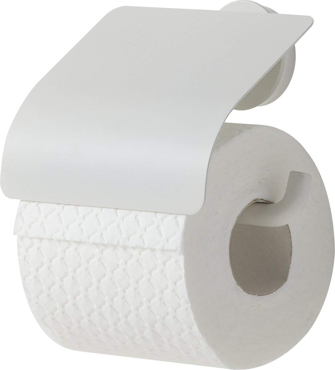 Tiger Urban Toilettenpapierhalter mit Deckel, schwenkbar, Farbe: Weiß, mit austauschbaren Dekor-Ringen zur individuellen Gestaltung, 14x13 cm