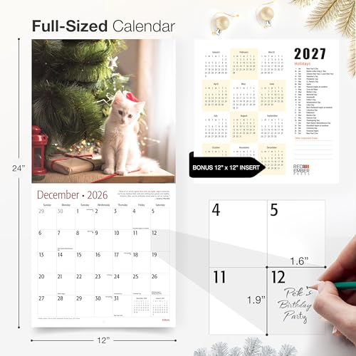 Calendrier 2026 chatons en papier épais robuste - 5
