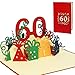 Produktbild LINPopUp® Karte 3D Grußkarte Geburtstagkarte 60. Geburtstag, Grußkarten 60. Jahre, rot (Nr.22)