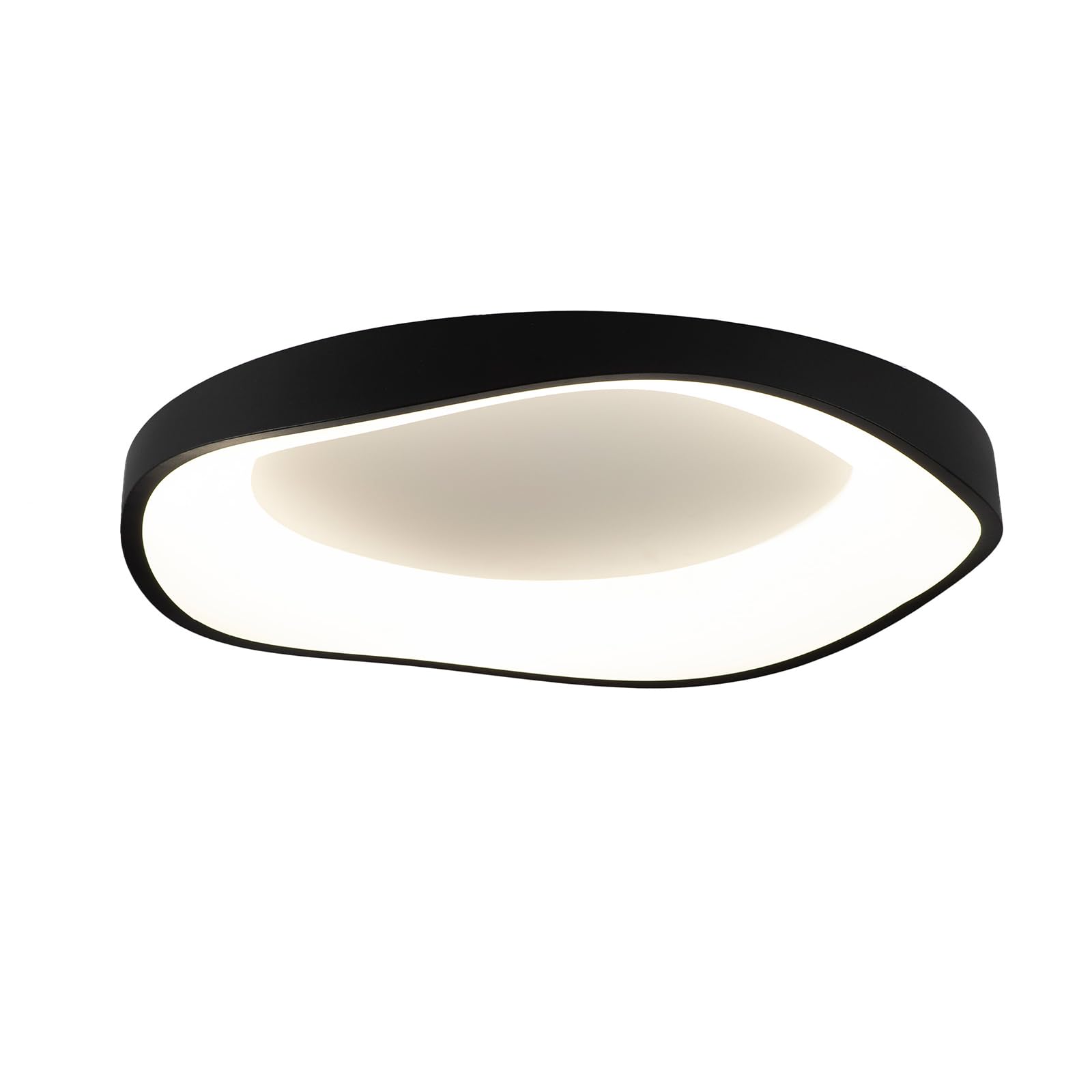 Alpinaluz Plafón LED de Techo Ondulado Negro Ø50 cm 40W 5000 lúmenes con Selector CCT 3000K/4000K/6000K, Acero Lacado y Difusor Acrílico Mate, Diseño Moderno para Salón, Dormitorio y Cocina