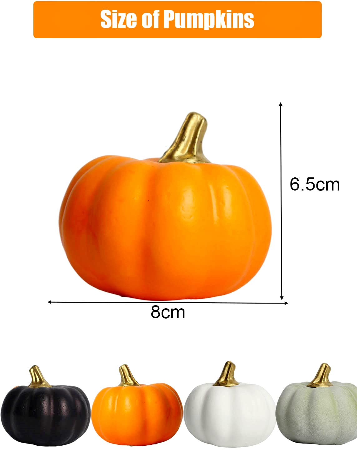 12 Decoration Halloween Automne Citrouille Artificielles,Couleur Ensemble Fall Decor Citrouille en Mousse Decorative Intérieur Exterieur,Mini Citrouilles pour Table Decoration,Thanksgiving,Noël