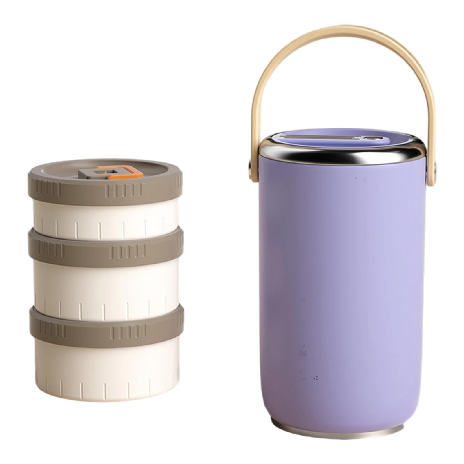 Vacuums - Barattolo per alimenti in acciaio inox isolato, contenitore Bentos a prova di perdite, con scomparto impilabile, per studenti, scatola Bentos in acciaio inox con contenitore