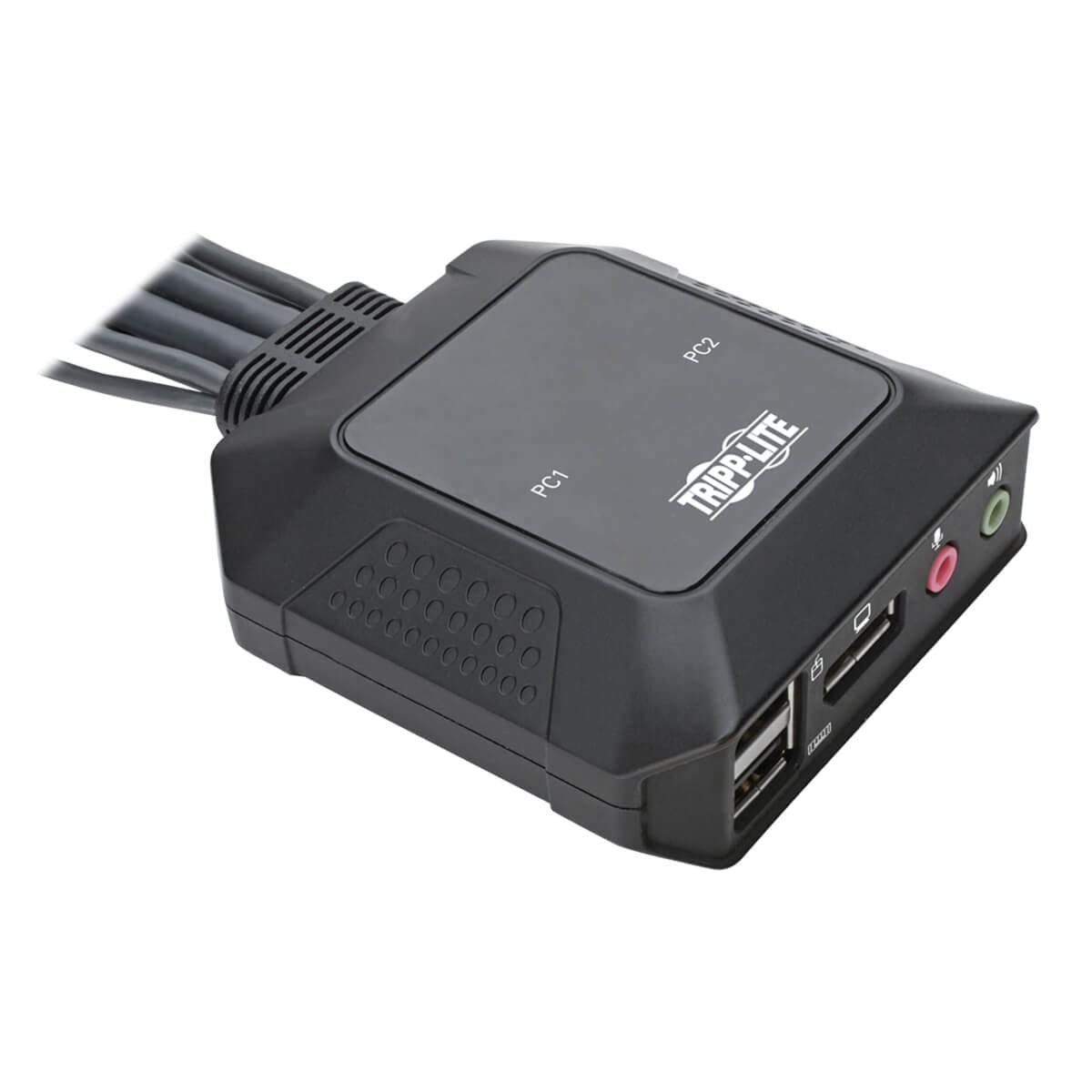 Eaton Switch KVM DisplayPort 1.1/USB a 2 porte con audio/video, cavi integrati, condivisione periferiche USB (B032-DPUA2)