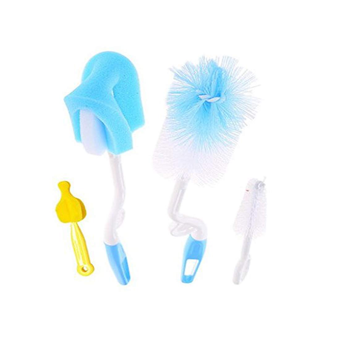 Syga 4 Pcs Baby Milk Bottle Nipple Straw Brush Sponge Nylon Cleaning Brush Cleaner Bottle Tong Set R&Luvlap Ultra Thin Disposable Breast Pads, Super Absorbent, Discreet Fit, Pack of 48 (White)