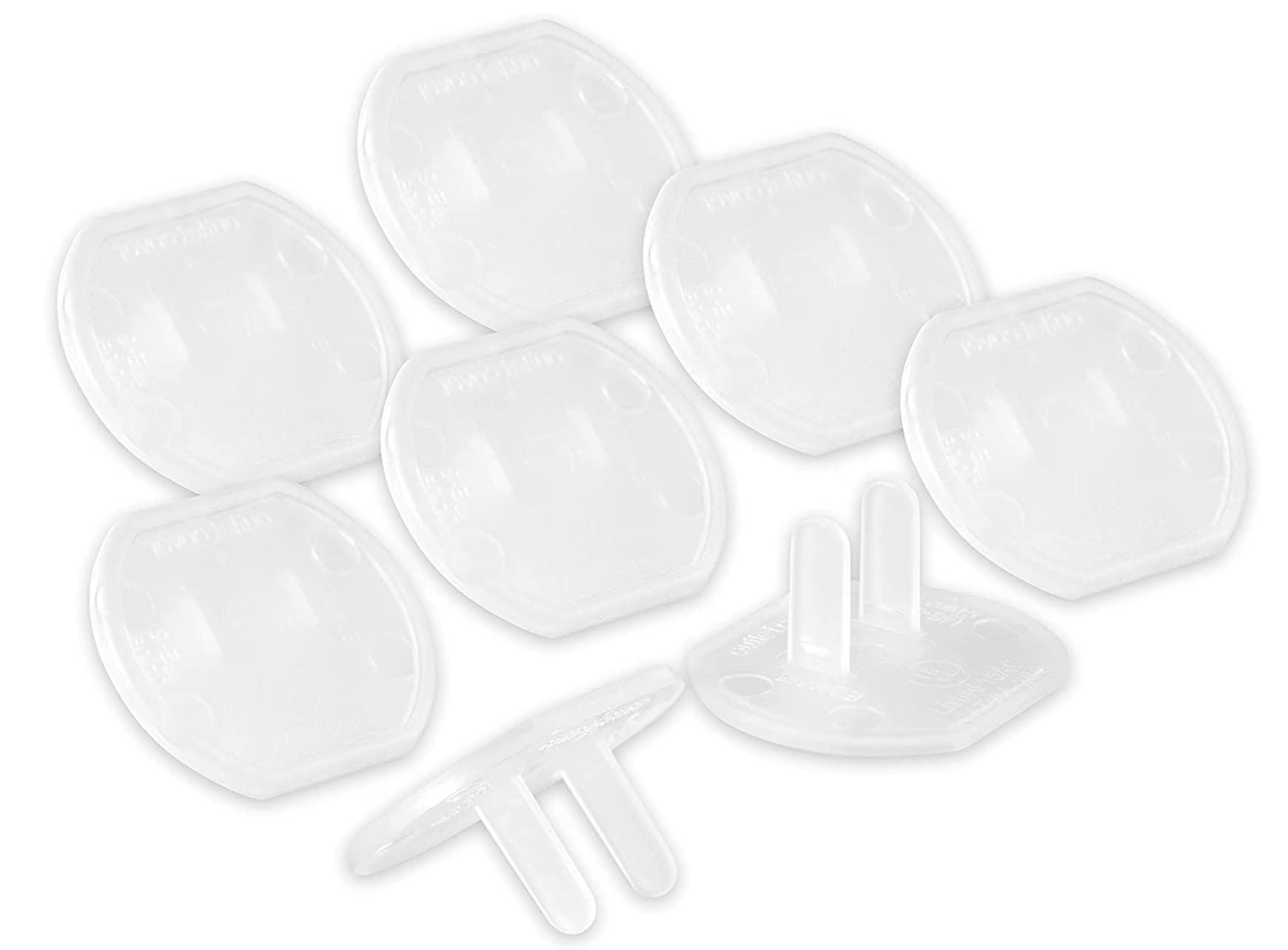 Power Gear Child Safety Electrical Outlet Covers, Tamper‑Resistant Plug Protectors for Standard Wall Outlets, Baby‑Proof & Child‑Proof Safety Caps, Clear, 8 Pack, 50271