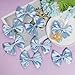 Sdfvsdg 24 Pcs Satin Dusty Blue Ribbon Twist Tie Bows for Treat Bags 3.5inches Dusty Blue Bows for Crafts Premade Bows Decorating Gifts Wrapping Bows for Pop Candy Apples Cake Bakery Wedding Party