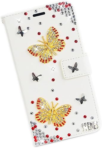 Miniatura 2 de Funda para teléfono con diseño de cartera brillante  Funda de cuero con diseño 3D hecho a mano con diamantes de imitación de diamantes de imitación
