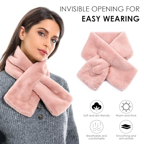 Faux Fur Scarf for Women, Fur Collar Scarf for Girls, Neck Shrug Scarves for Coat Dress Christmas2