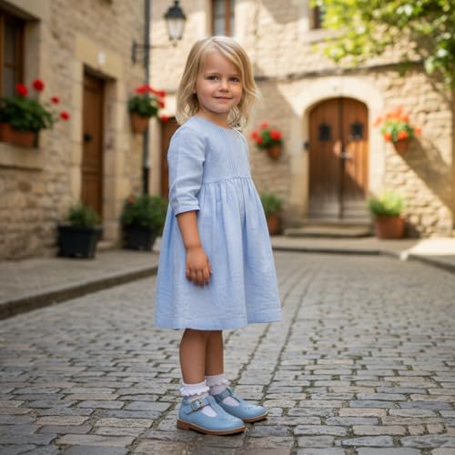 Image of GINFIVE Toddler Girls Dress Shoes Little Kids Flats School Mary Janes Shoes