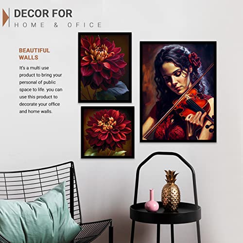 Image of kotart Modern Wall Art Framed Painting for Wall Decoration - Wall Paintings for Living Room, Bedroom Combo48 (Black, Framed) Set of 3 (Art 1)