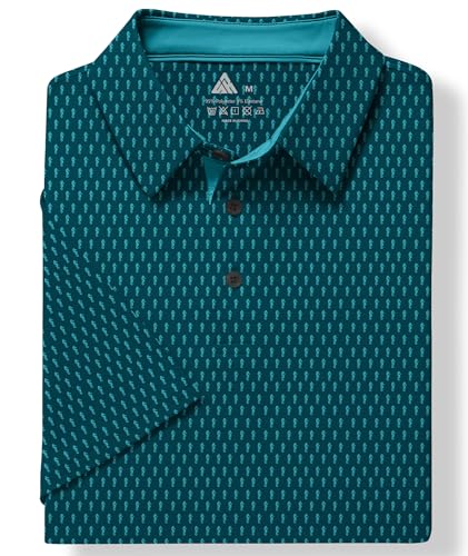Mens Polo Shirts Short Sleeve Printed Quick‑Dry Golf Tops - image 4