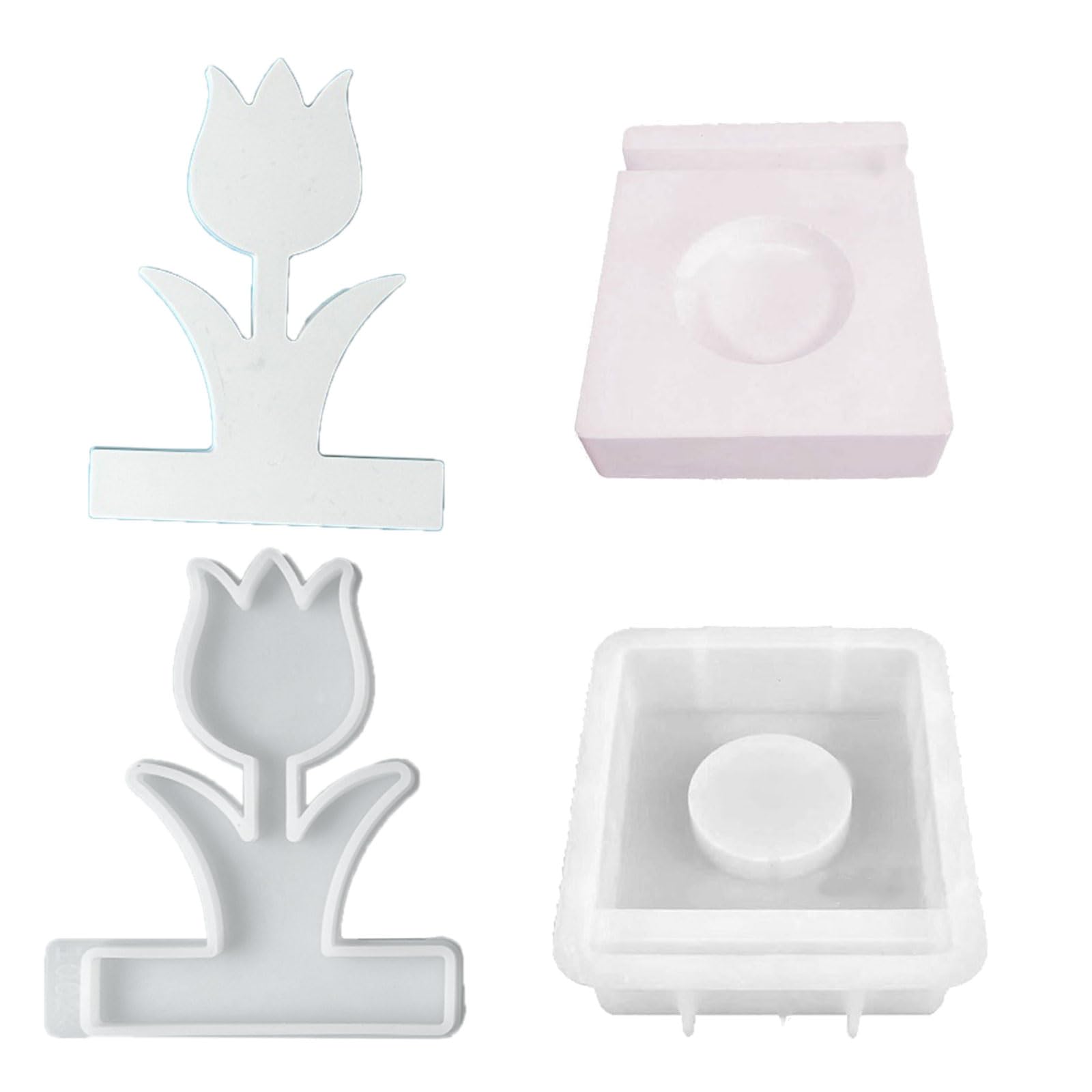 Kalttoy Silicone Flower Candlesticks Resins Molds Tulips Holder Silicone Molds Concrete Castings Candlesticks Tulips Holder Resins for Making
