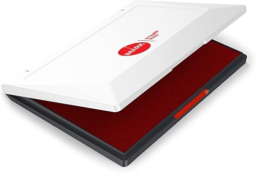 iMARK Almohadilla extra grande para sellos de tinta de fieltro prémium - 5 78 "x 8 14" (rojo)