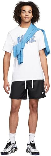Miniatura 6 de Nike Pantalones cortos de flujo tejido NSW para hombre, negroblanco, grande