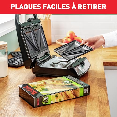 Tefal Appareil à gaufres et croque monsieur 2 jeux de plaques inclus Rangement facile Nettoyage sans effort Indicateur de chaleur Revêtement antiadhésif Snack Collection SW852D12 - vue 5