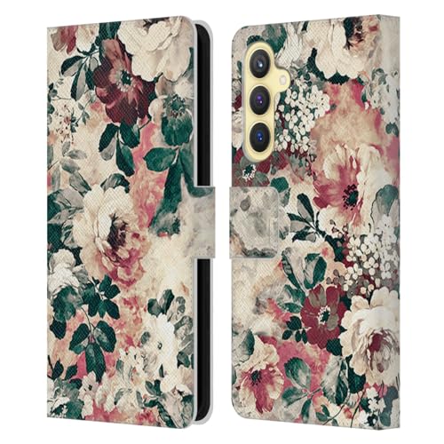 Carcasa elegante para Samsung Galaxy S23 FE 5G en cuero tipo libro con estampado floral de autor