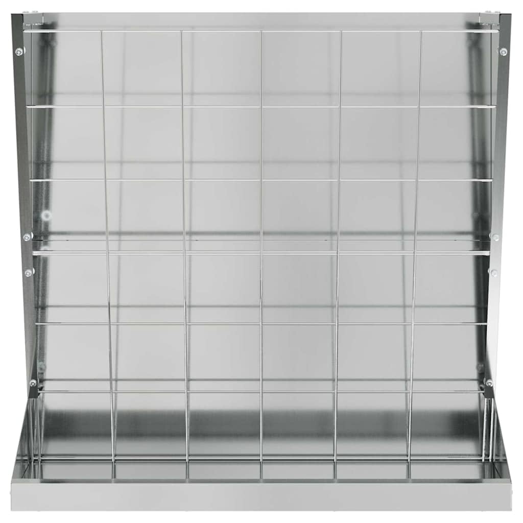 Comedero de heno de acero galvanizado de 71 x 33 x 70 cm, comedero automático resistente a la intemperie con 5 kg de capacidad para mascotas como gatos, perros, pájaros, roedores, ideal para