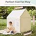 Tiny Land Play Tent with Padded Mat & LED Lights, Kids Tent, Playhouse for Kids, Indoor Bed Tent for Toddler, Toys for 3,4,5,6-Year-Old Girls, Neutral Color Play Room Furniture
