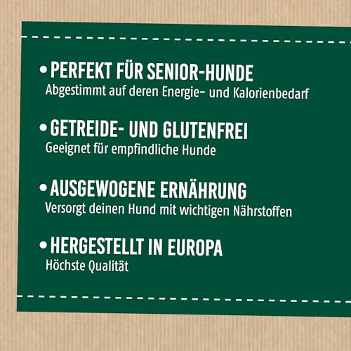 Christopherus Grainfree Senior, Vollnahrung für futtersensible Hunde ab dem 6. Jahr, Trockenfutter, Ente + Kartoffel, Krokettengröße ca. 1 cm, Älterer Hund, 12 kg