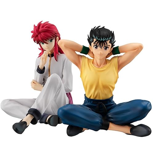 HBGIAY 2pcs Urameshi Yuusuke and Kurama Figure Statue 8.5cm Sitting Pose Anime Action Figures Collectibles Figurine Desktop Decoration Gifts - 2pcs - 8.5cm