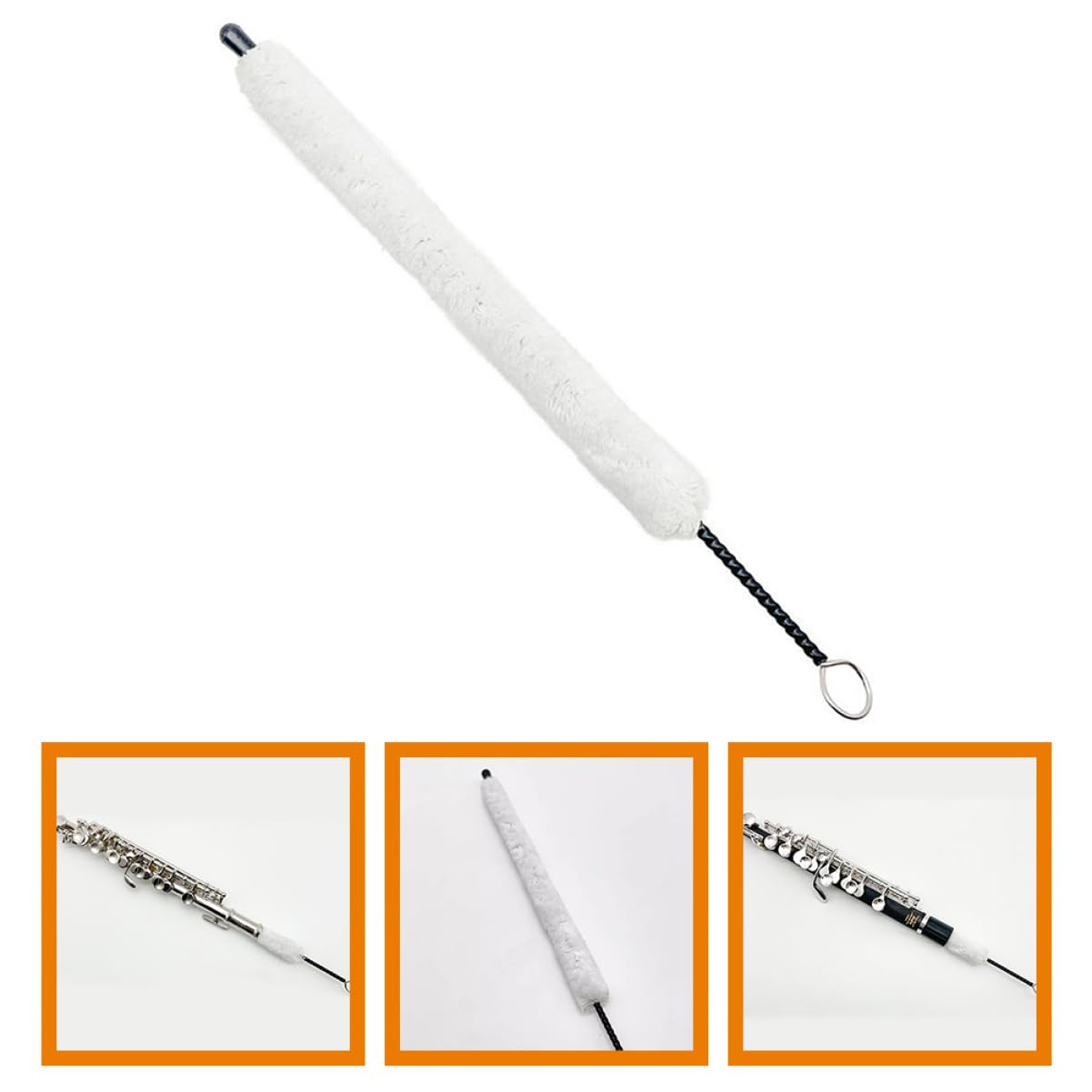 TOYANDONA Cepillo De Limpieza Piccolo Cepillo De Mantenimiento De Flauta Varilla De Limpieza De Flauta Cepillo Limpiador De Flauta Kit De Cuidado De Flauta Paño De Limpieza Suave Planchar