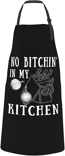 Miniatura 5 de Divertido delantal de chef con bolsillos para hombres y mujeres, pintor, adecuado para cocina, hornear, pintura, jardinería, barbacoa