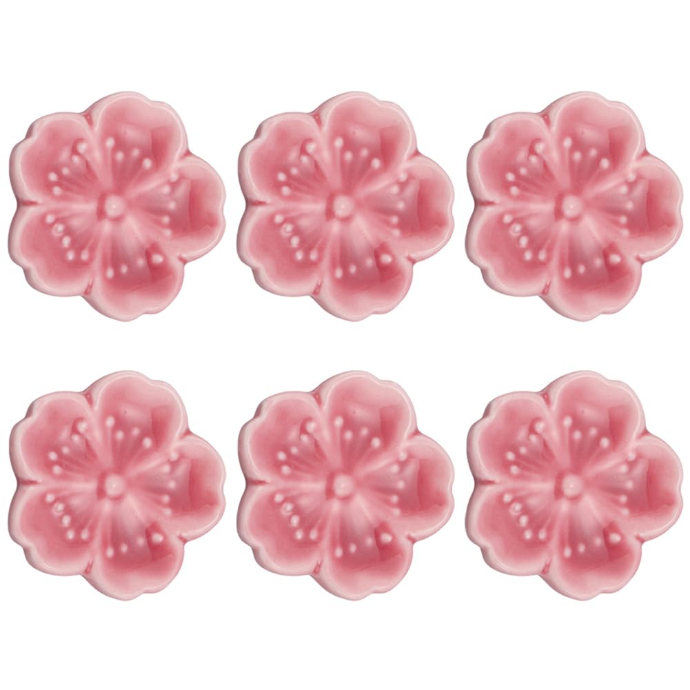 Craspire 6 Repose-Baguettes Céramique Fleur De Cerisier Rose - Support Portable Pour Baguettes, Fourchettes, Cuillères Et Pinceaux