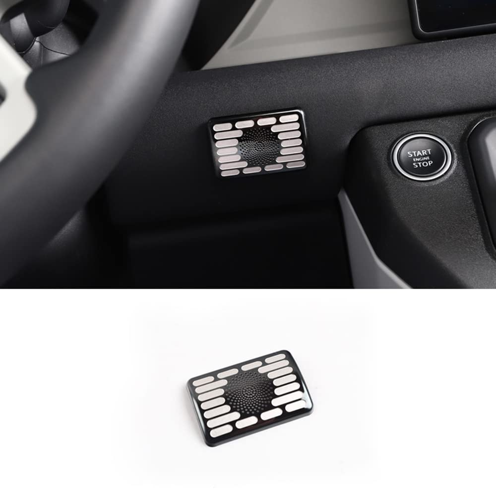 Car Central Control Microphone Frame Cover Trim Sticker Decorative Stickers Styling Accessories for Land Rover Defender 90/110 2020 2021 2022, Stainless Steel
