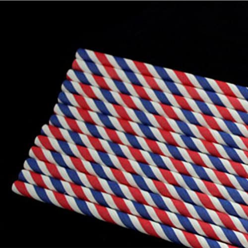 Pajillas desechables de papel patrióticas 200 pcs miniatura 4